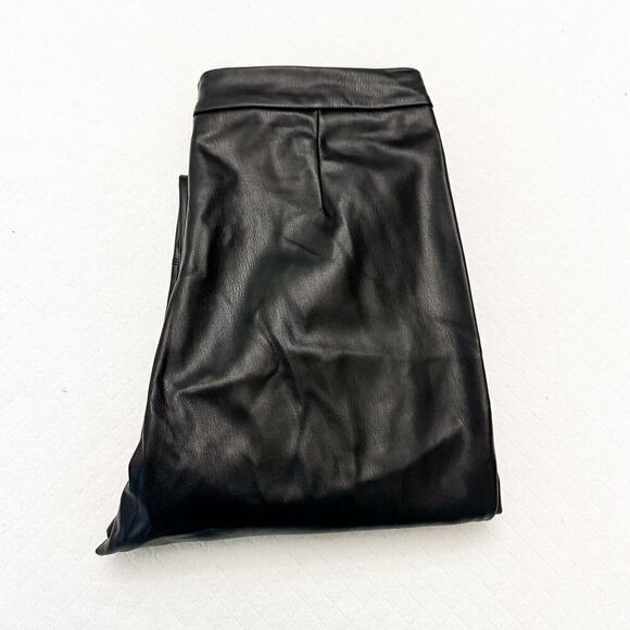 Zara Legging Hi-Rise Faux Leather Black Zip Ankle NWT Size Medium - Picture 1 of 7
